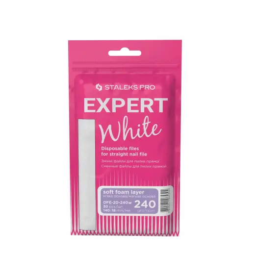Staleks PapmAm Disposable Files Expert 20 Grain 240 White - Replacement Sandpaper 30 Pcs