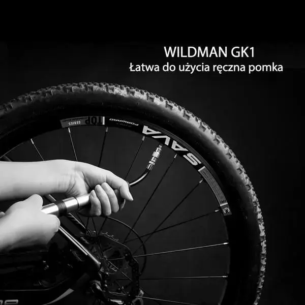 WILDMAN Pompka rowerowa ręczna GK1 aluminiowa czarna|black