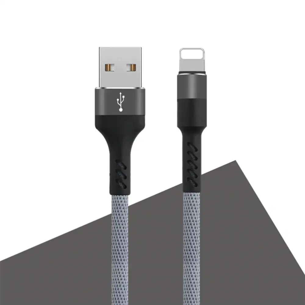 Maxlife MXUC-01 cable USB - Lightning 1,0 m 2A grey nylon