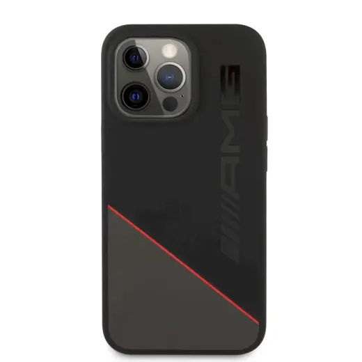 AMHCP13LRGDBK AMG Liquid Silicone Case for iPhone 13 Pro Black|Red