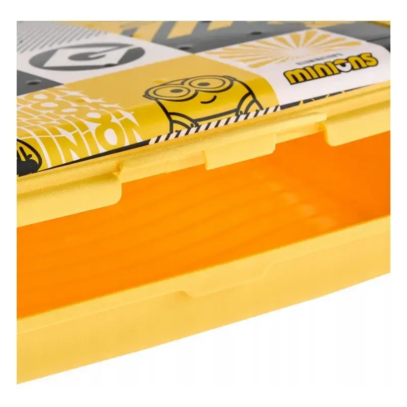 Pārtikas uzglabāšanas trauks deco-click-box mini 0,5L Carla  "Minions Mosaic" 17x13x3,5cm dzeltens