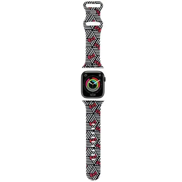 Hello Kitty Pasek HKAWMSDIEZK Apple Watch 38|40|41mm czarny|black strap Silicone Bows & Stripes