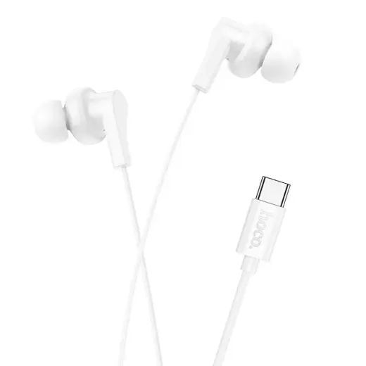 Wire earphones USB C Hoco M114 white