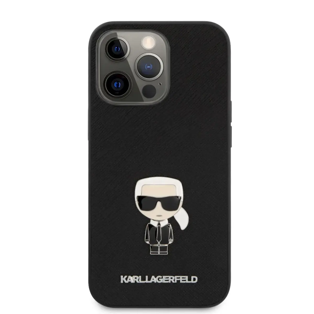 KLHCP13LIKMSBK Karl Lagerfeld PU Saffiano Ikonik Cover for iPhone 13 Pro Black