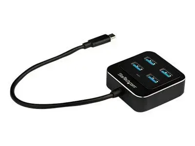 StarTech.com 4-Port USB C Hub, USB-C to 4x USB-A Ports, SuperSpeed 10Gbps USB 3.1|USB 3.2 Gen 2 Type-C Hub, USB Bus Powered, Portable|Compact USB-C to USB Adapter Hub for Laptop, Aluminum - Windows|macOS|Linux (HB31C4AB) - hub - 4 ports