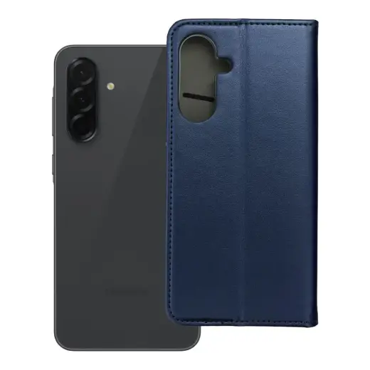 Smart Magneto knyginio tipo telefono dėklas Samsung Galaxy A36 5G tamsiai mėlynas