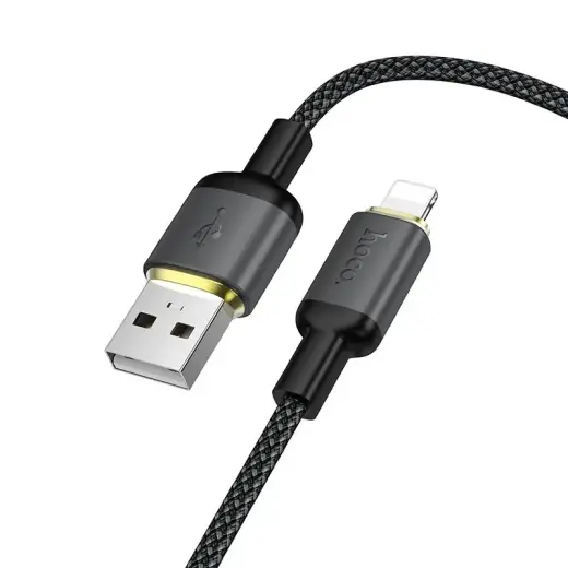 Cable USB A to Lightning Hoco 2,4A 1 m X128 Benefit black