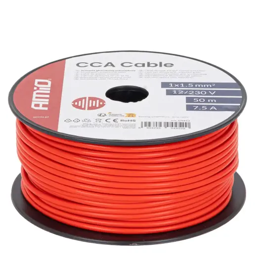 CCA Cable 1x1.5mm2 50m 7.5A 12/230V AMIO-04452