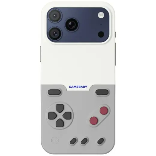 GAMEBABY phone case with controller for iPhone 17 Pro Max gray