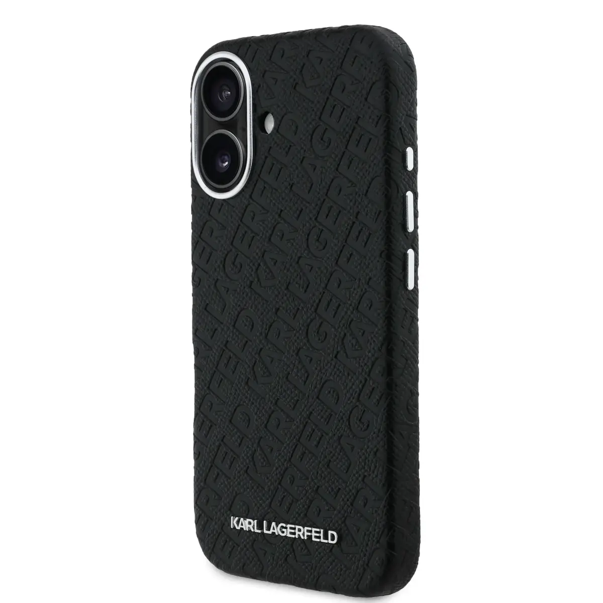 Karl Lagerfeld Grained PU Repeated Logo MagSafe Case for iPhone 16 Black