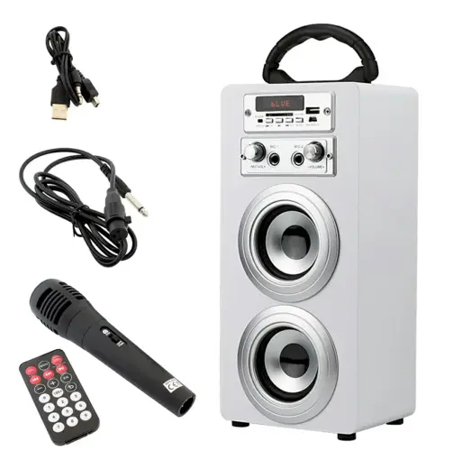 Портативная колонка Fusion Mini Karaoke 6W | 1000mAh | микрофон белая