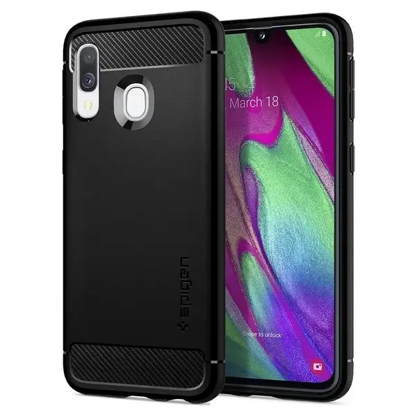 Spigen Rugged Armor Samsung A40 A405 czarny|black matte 618CS26244