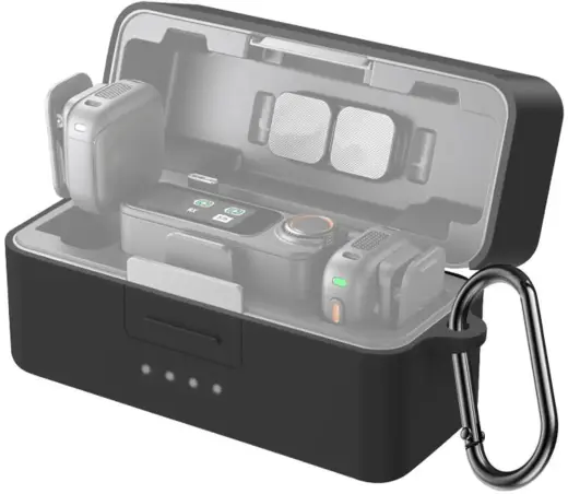 PULUZ Silicone Charging Case Protective Cover for DJI Mic 3 (Black)