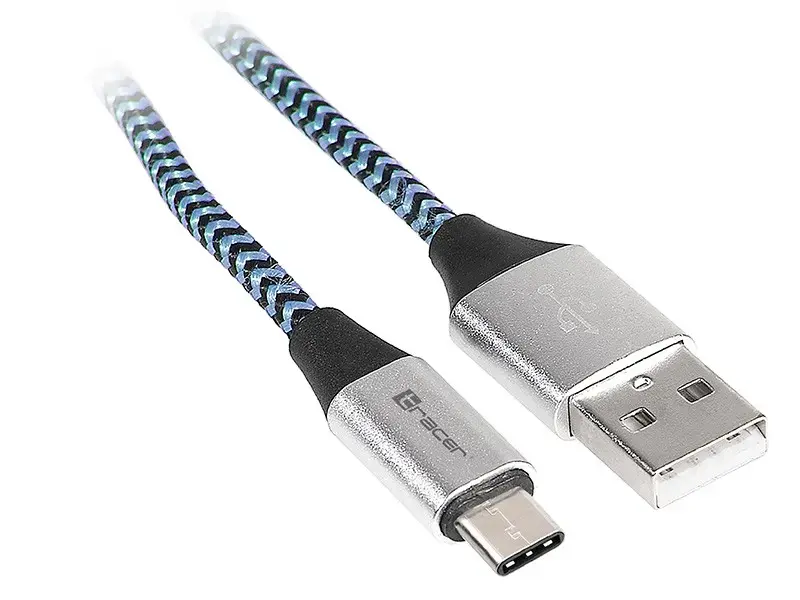 Cable USB 2.0 Type-C male - C male 1,0m black-blue