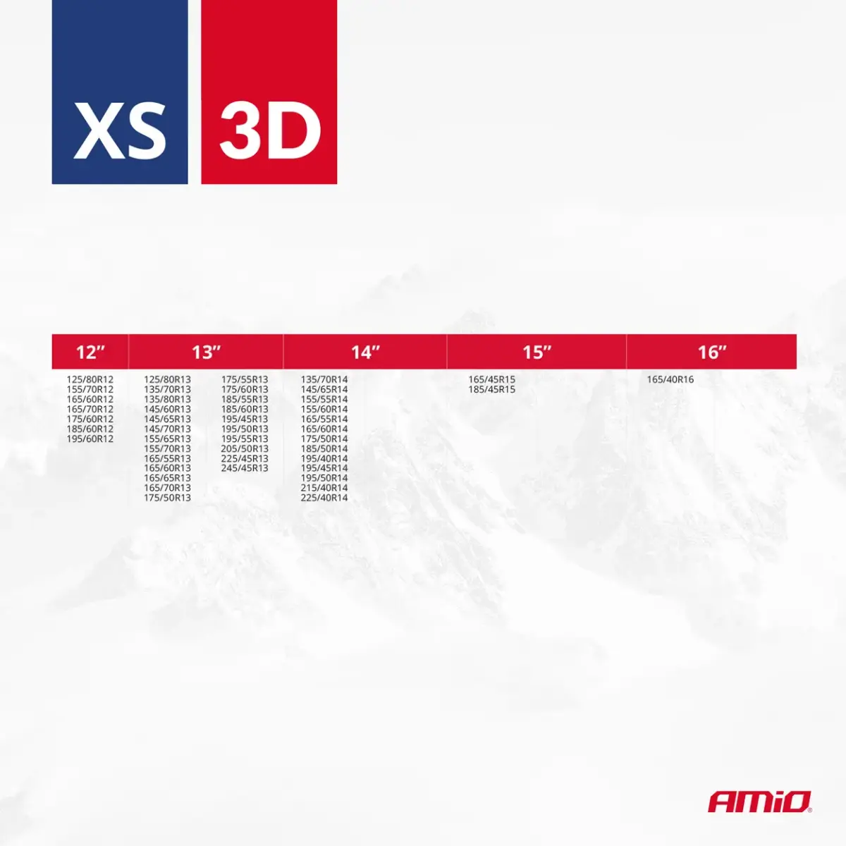 Textile snow chains 3D XS EN16662-1 Önorm V5121 2 pcs AMIO-04506