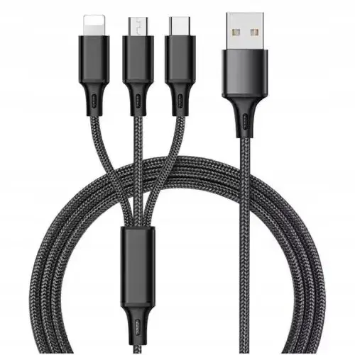 Blackmoon X26 USB 3IN1 USB TYPE-C|8-PIN APPLE LIGHTNING|USB MICRO 1M