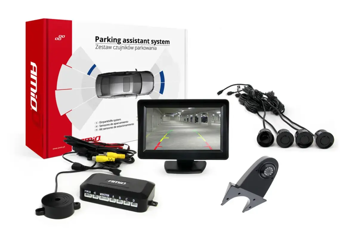 Parking assistant system TFT01 4,3" with HD-502-IR 4 sensors black