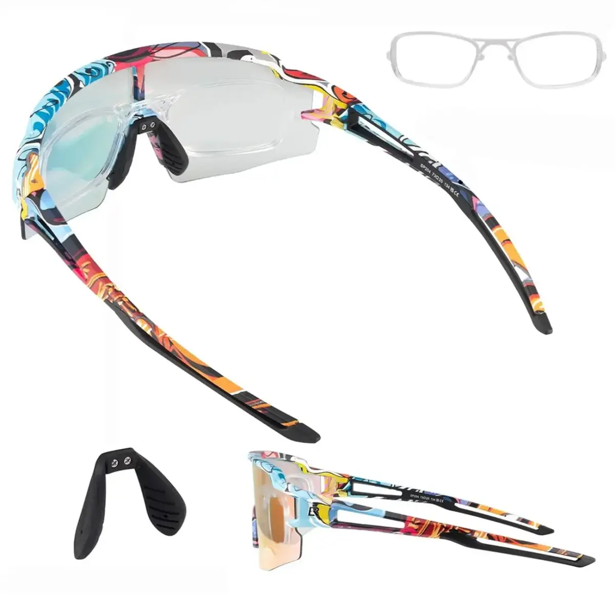 Rockbros Photochromic Cycling Glasses with UV Protection and Corrective Insert - Multicolor