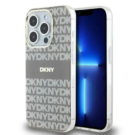 DKNY IML Mono & Stripe MagSafe case for iPhone 15 Pro - beige