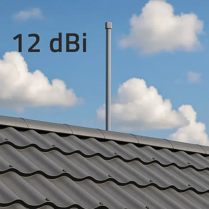 Qoltec LoRa Antenna | 12dBi | Omnidirectional | Outdoor | Fiberglass | 868 MHz | 1.5m