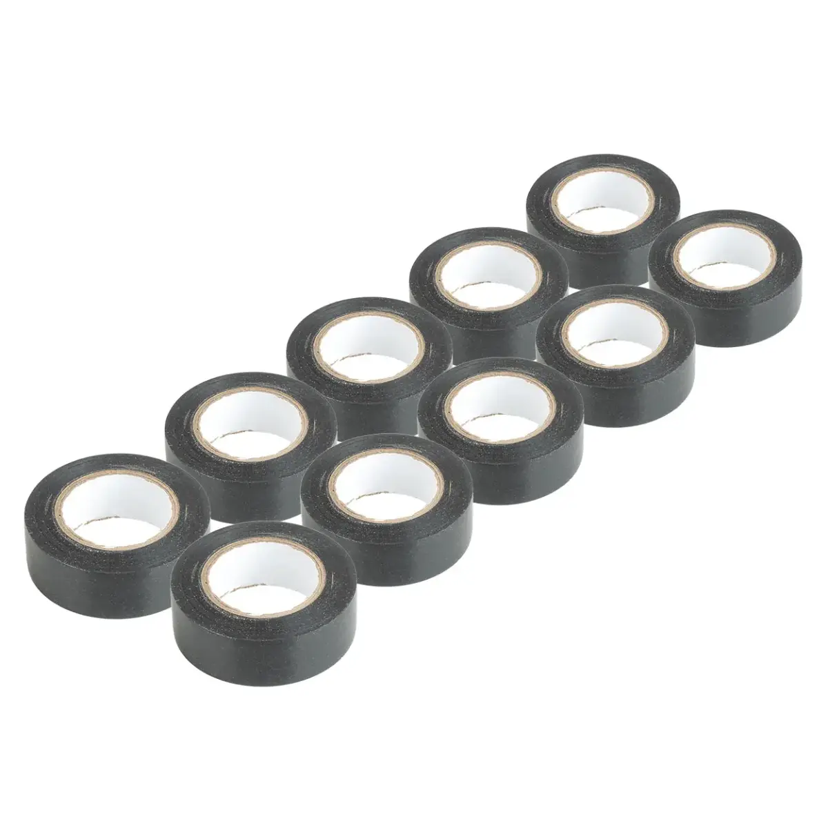 Black PVC electrical tapes set 10 pcs 19mm x 20m  x 0.13mm AMIO-04844
