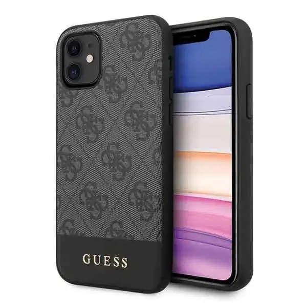 GUHCN61G4GLGR Guess 4G Stripe vāciņš iPhone 11 pelēks