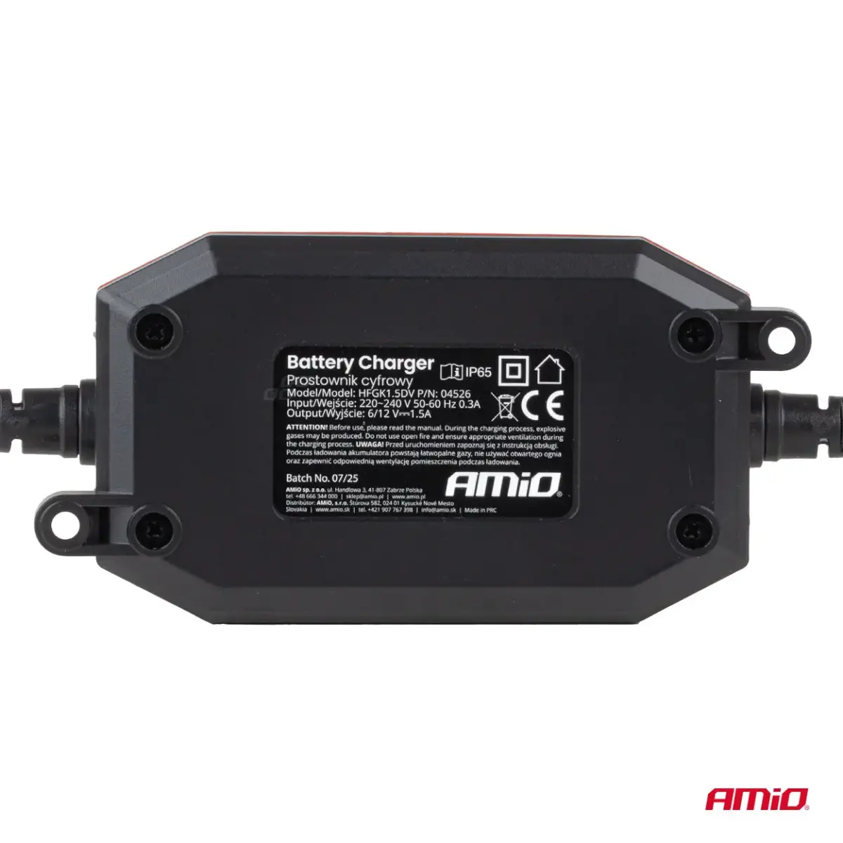 Digital battery charger AGM GEL STD LiFePo4 MAX 1,5A 6/12V AMIO-04526