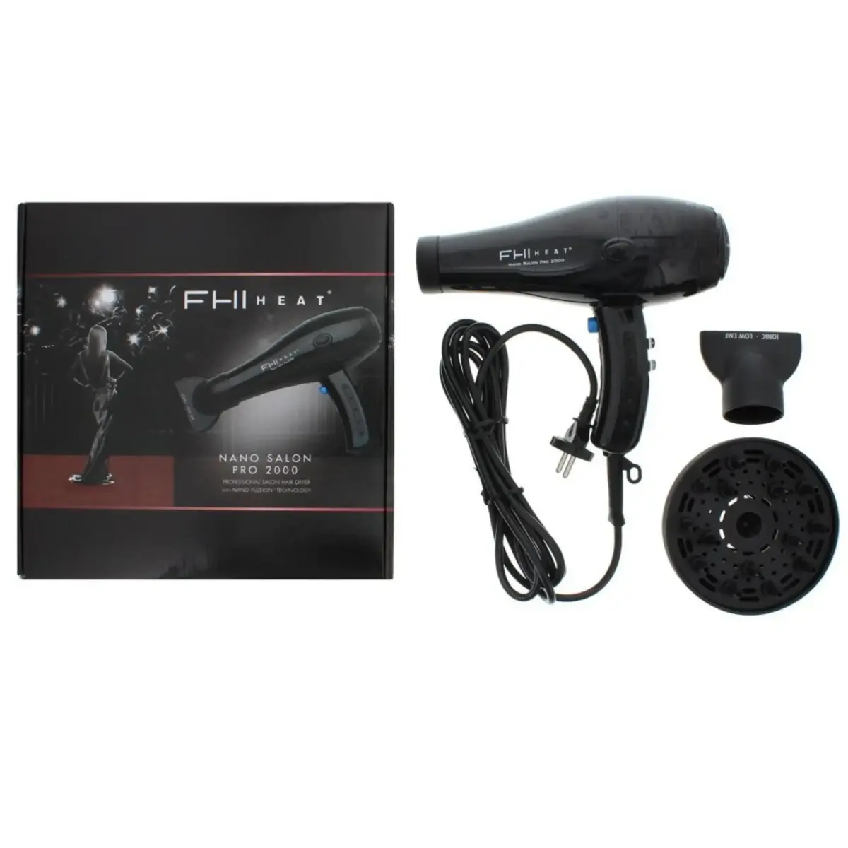 FHI Heat, Nano Salon Pro 2000, Electric Hair Dryer, Black