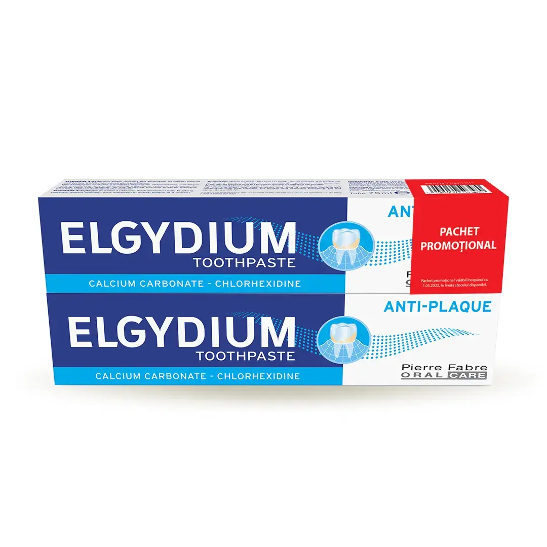 Set Duo, Elgydium, Elgydium, Anti-plaque, Toothpaste, 2 pcs, 75 ml