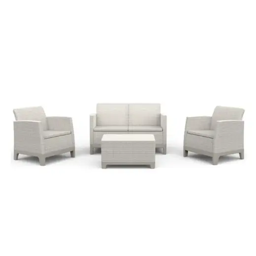 Dārza mēbeļu komplekts Scandi Forma 2 Seater Set oļu pelēks/gaiši bēšs