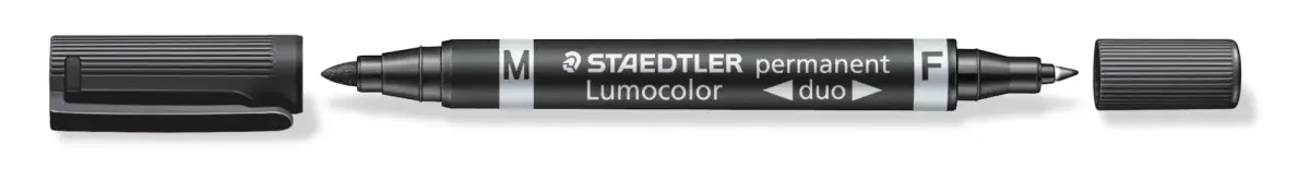 Noturīgais marķieris STAEDTLER LUMOCOLOR DUO, dubults melns