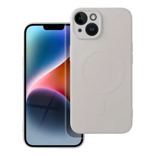 SILICONE MAG COVER maciņš ar MagSafe atbalstu telefonam iPhone 14 balts