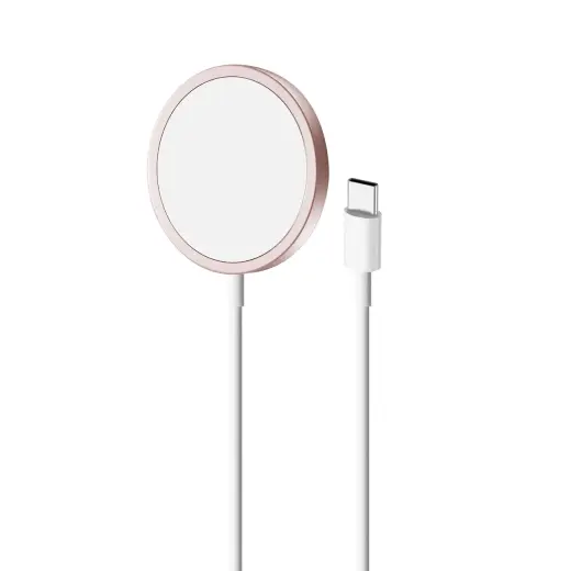 Puro Elektrik belaidis įkroviklis | Qi | Suderinama su MagSafe | 15W | rožinis