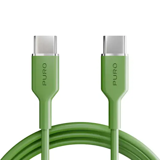 Puro ICON andmeedastus- ja laadimiskaabel | USB-C kuni USB-C | 1.5m | roheline