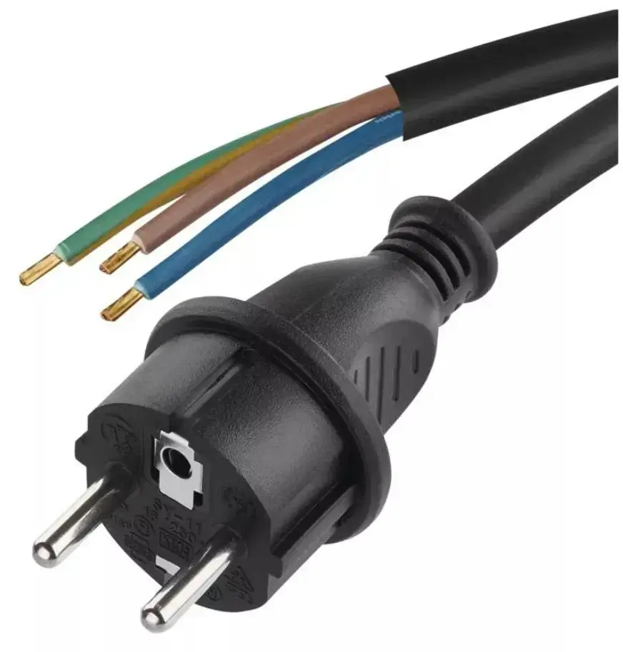 Power cord with rubber insulation 3x1