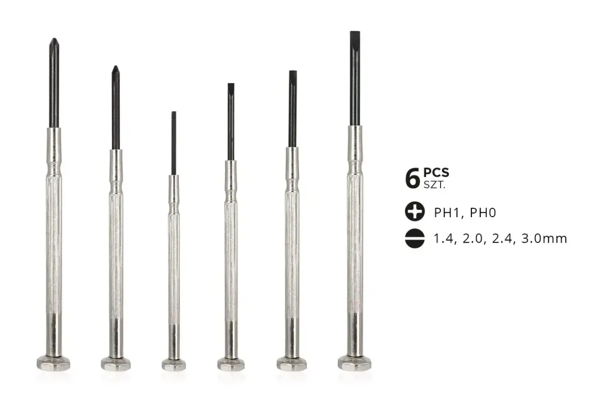 Precision screwdriver set, 6 pcs