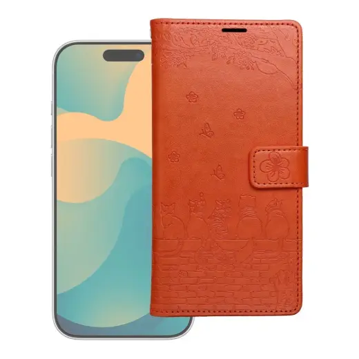 MEZZO Book case for Redmi Note 15 4G cats brown