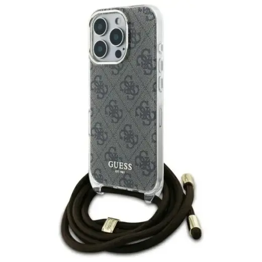 Guess GUHCP16XHC4SEW iPhone 16 Pro Max    6.9" brązowy|brown hardcase Crossbody Cord 4G Print