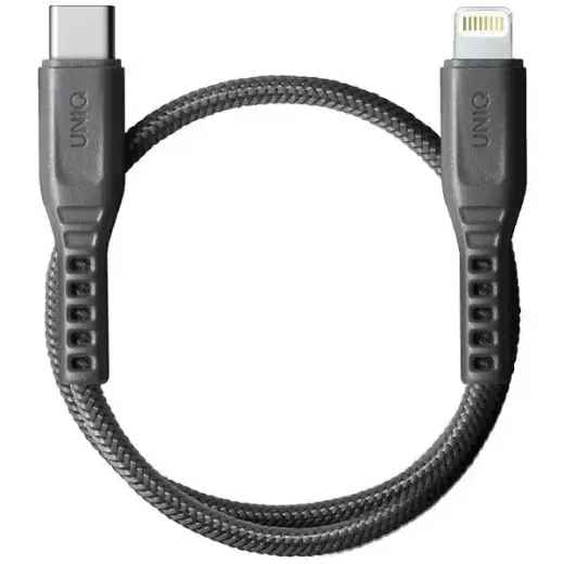 UNIQ Flex datu pārraides un uzlādes vads | USB-C uz Lightning | 18W | 0.3m | pelēks