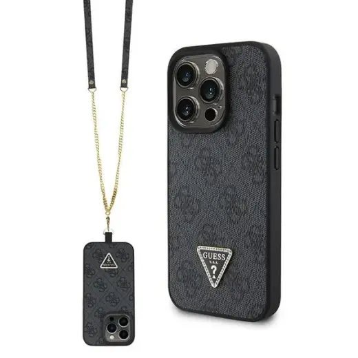 Guess GUHCP15XP4TDSCPK iPhone 15 Pro Max 6.7" czarny|black hardcase Crossbody 4G Metal Logo