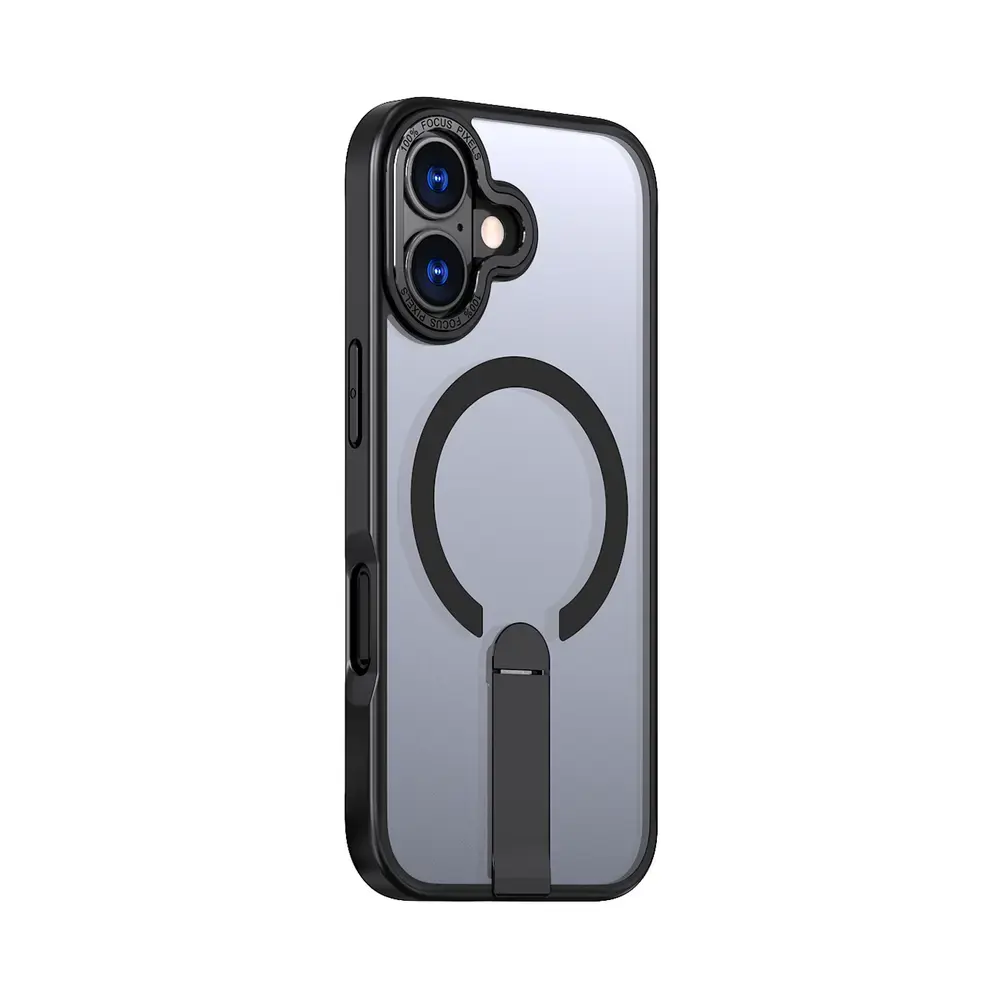 Hybrid Armor X maciņš ar statīvu un MagSafe atbalstu telefonam iPhone 17 melns