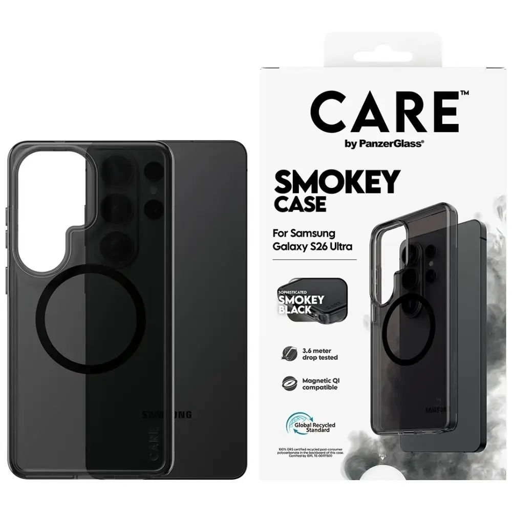 CARE by PanzerGlass Urban Explorer Smokey w. Black Qi maciņš telefonam Samsung Galaxy S26 Ultra (S948) melns