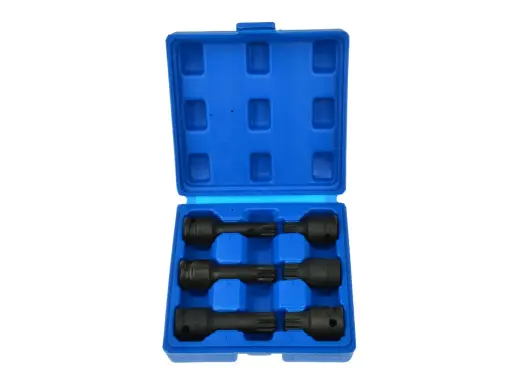 Spline Impact Socket Set, Cr-Mo, M14 M16 M18, 43mm and 78mm