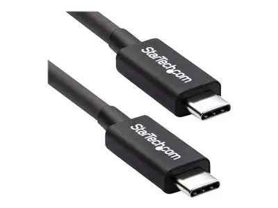 StarTech.com 40Gbps Thunderbolt 3 Cable - 1.6ft|0.5m - Black - 5k 60Hz|4k 60Hz - Certified TB3 USB-C Charger Cord w| 100W Power Delivery (TBLT34MM50CM) - Thunderbolt cable - 50 cm