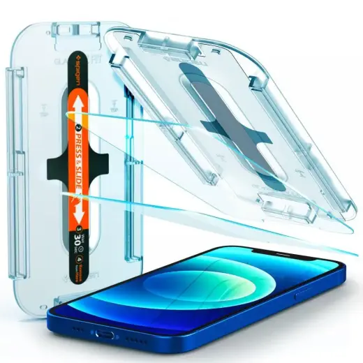 Spigen GLAS.TR EZ FIT aizsargstikls telefonam iPhone 12 | iPhone 12 Pro 2 gab.