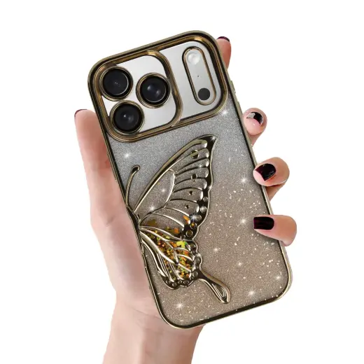 Tel Protect Butterfly Water maciņš telefonam iPhone 17 Pro zelta krāsā