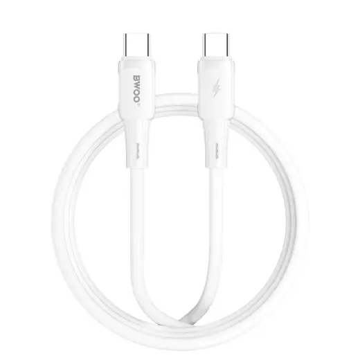 BWOO X329CC duomenų perdavimo ir įkrovimo laidas | USB-C į USB-C | 65W | 1m | baltas