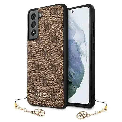 Guess 4G Charms Case for Samsung Galaxy S21 FE 5G Brown