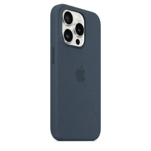 MT1D3ZM|A Apple Silicone Magsafe Cover for iPhone 15 Pro Storm Blue