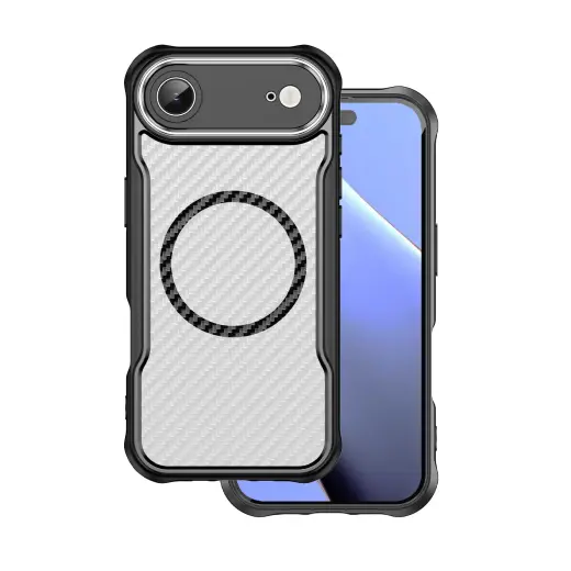 Defender Carbon Mag чехол с поддержкой MagSafe для телефона iPhone 17 Air чёрный